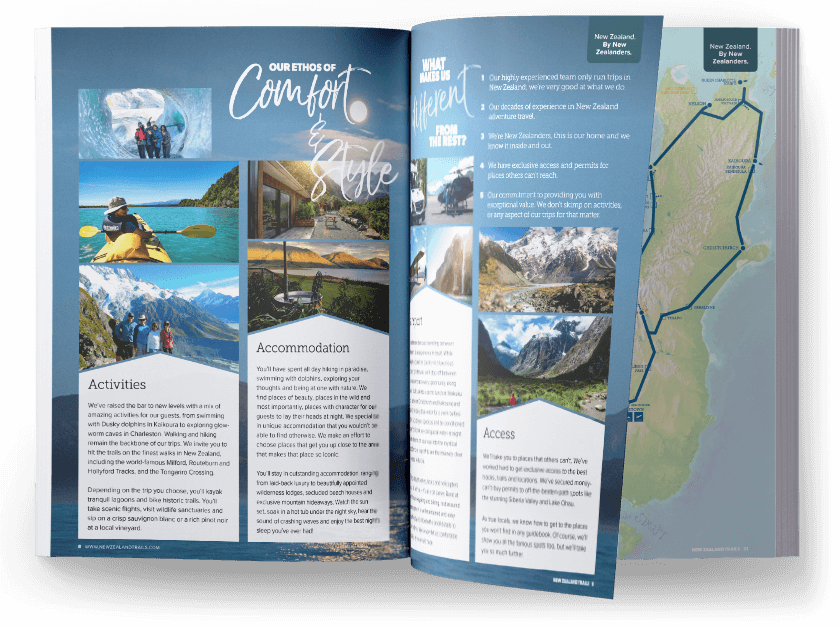 New Zealand hiking trails brochure to order2