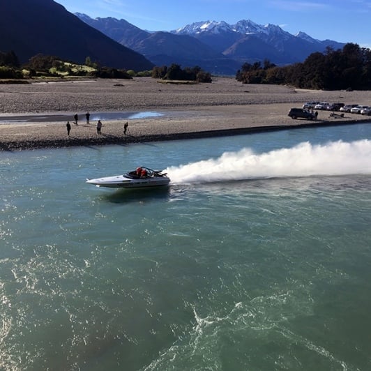 Jetboat racing on the Dart River