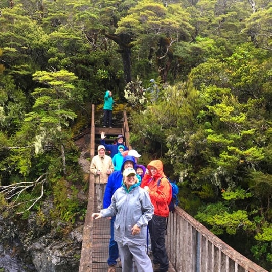 The group gets to know one another and the New Zealand bush and pristine waters of Arthurs Pass National Park