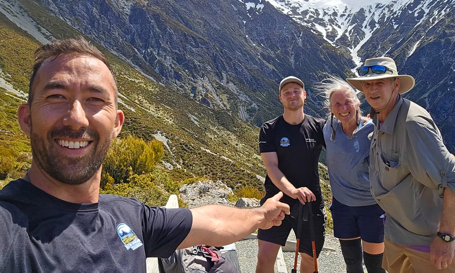 Kieran and Cam with guests Aoraki Mt Cook2