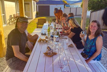 Sharing a home-cooked meal at Parklands