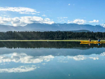 kayaking okarito lagoon west coast