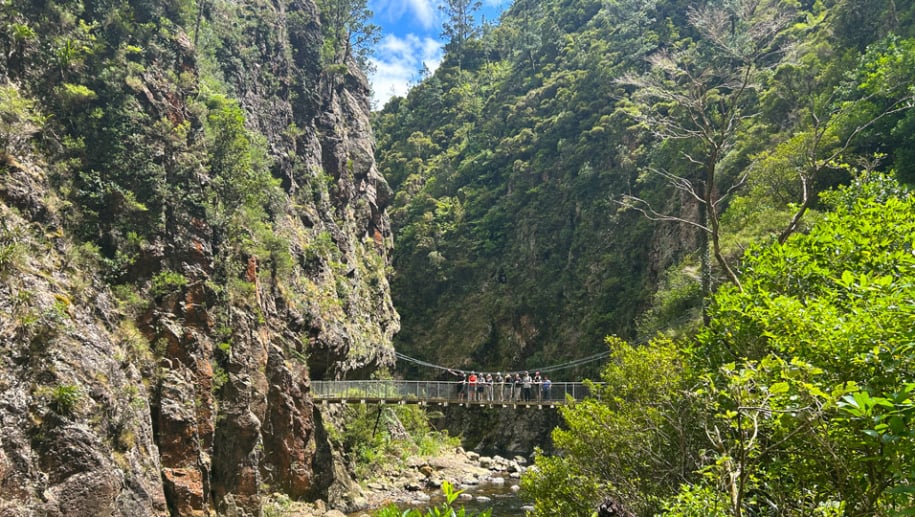 1 guests exploring Karangahake Gorge SN