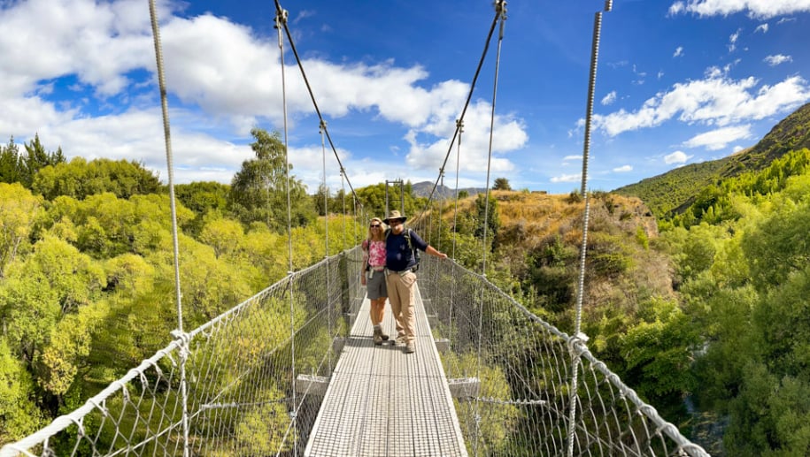 1. Two guests Swing bridge on Arrow river trail