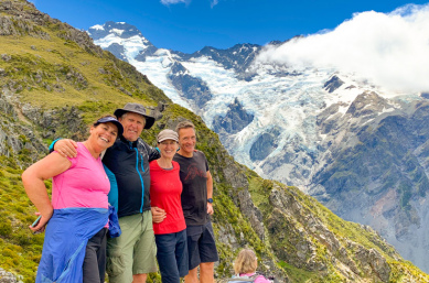 Masterpiece Our guests on the Sealy Tarns Track looking toward Mt Sefton