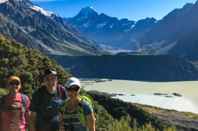 View at Sealy Tarns on our adventure tour New Zealand