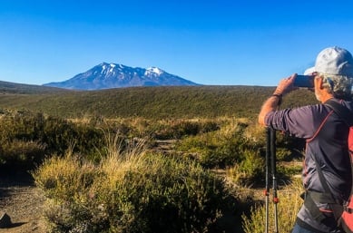 View of Mt Ngauruhoe when hiking in New Zealand North Island