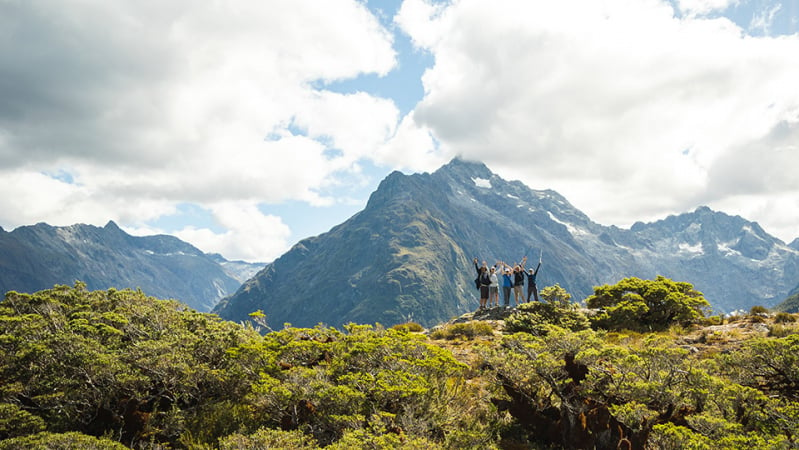 Routeburn Track our guests having a ball at Key Summit