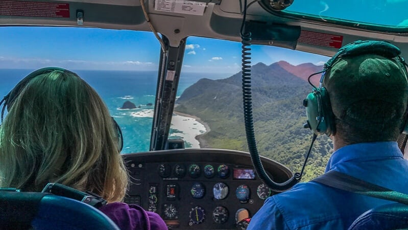 Helicopter tour of Fiordland on New Zealand luxury hiking tours