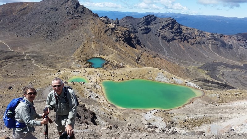 Hiking New Zealand North Island to the Emerald Lake Tongariro Crossing
