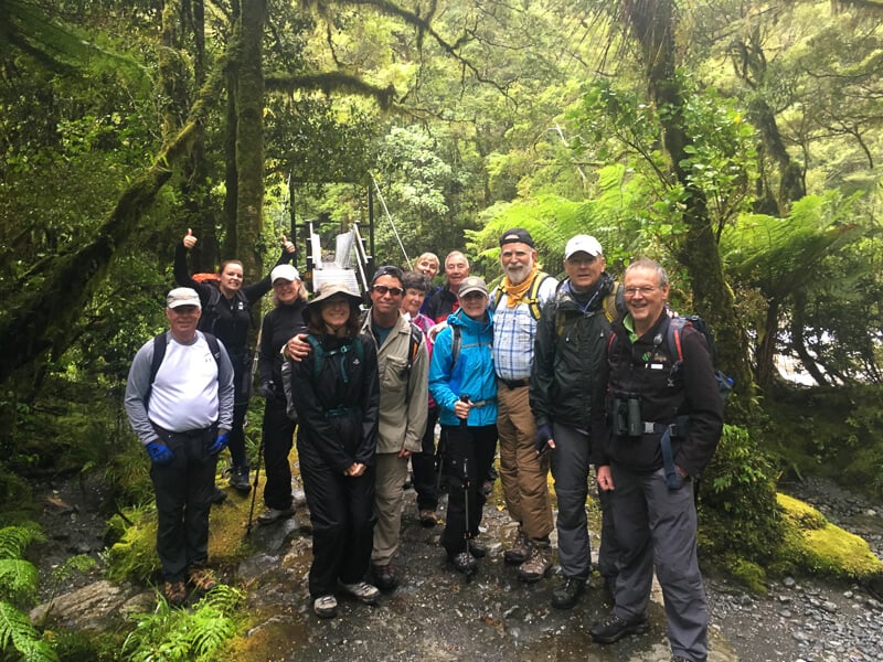 Group at Milford Track, Fiordland, New Zealand