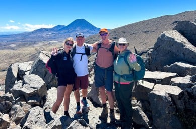 guests and guide maddy hiking tongariro