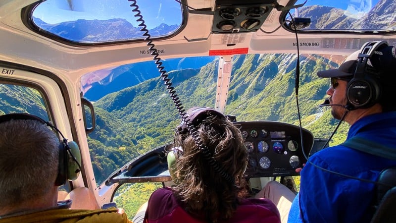 guests heli into mt aspiring national park