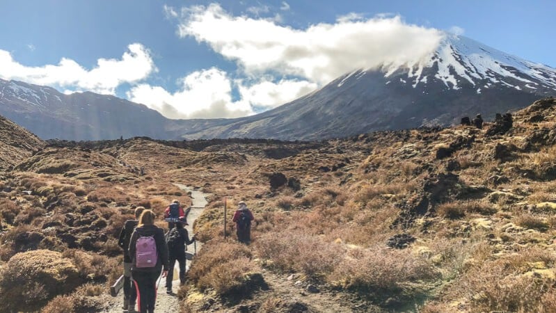 Walking Tongariro Alpine Crossing, New Zealand