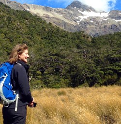 hiker at arthurs pass new zealand