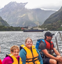 Boat tour at Arthur river, Fiordland New Zealand