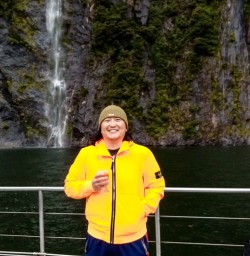 Boating through Milford Sound