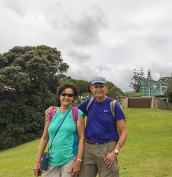 Couple at Headland Sculpture Walk in Waiheke Island, Auckland New Zealand