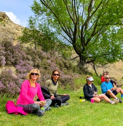 Enjoying lunch at Gibbston Valley