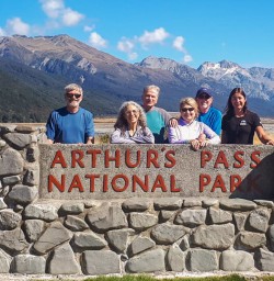 Group at Arthurs Pass National Park, Canterbury New Zealand