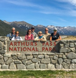 Group at Arthurs Pass National Park, Canterbury New Zealand