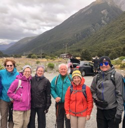 Group at Devils Punchbowl carpark, Canterbury New Zealand