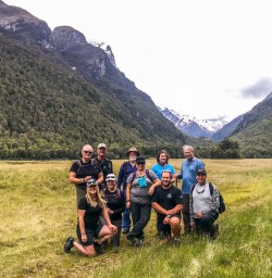 Group at Eglinton Valley, Fiordland New Zealand