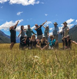 Group at Eglinton Valley, Fiordland New Zealand