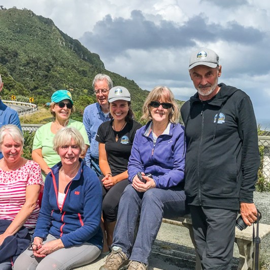 Group at Meybille Bay, West Coast New Zealand