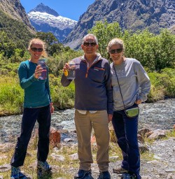 Group at Monkey Creek, Fiordland New Zealand