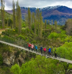 Group on bridge near Queenstown