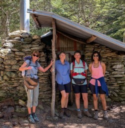 Group at Sam Summer Hut, Otago New Zealand
