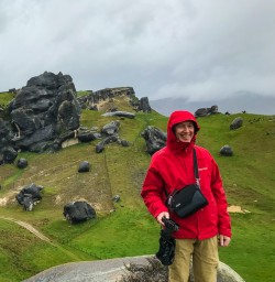 Guest exploring Castle Hill rock formations