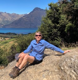 Lady above Lake Dispute, Otago New Zealand