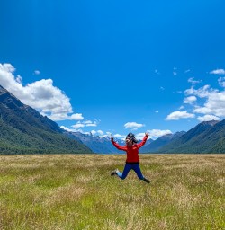 Jumping in Eglinton Valley