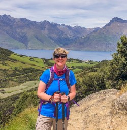 Lady above Lake Dispute, Otago New Zealand