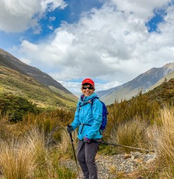 Lady at at Arthurs Pass National Park, Canterbury New Zealand