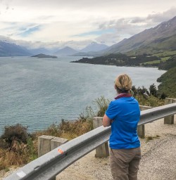 Lady at Lake Wakatipu, Otago New Zealand