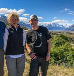 Group at Lake Pukaki, Aoraki / Mount Cook in the background, Canterbury New Zealand