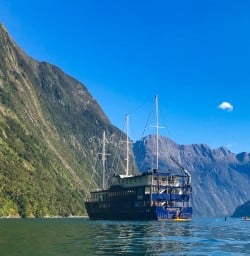 Overnight boat in Milford Sound