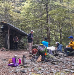 Sam Summers Hut at Mt Crichton Loop Track, Otago New Zealand