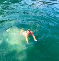 Swimming in Milford Sound