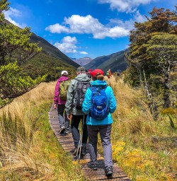 Walking at at Arthurs Pass National Park, Canterbury New Zealand