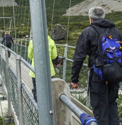 Walking the Hooker Valley Track, Aoraki Mount Cook National Park Canterbury New Zealand