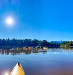 Okarito Lagoon along with the Southern Alps