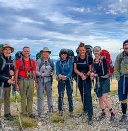 Group hiking Roberts Ridge