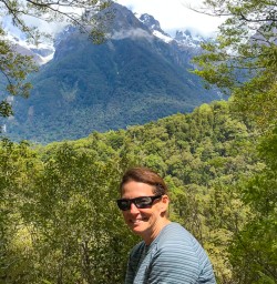 Guest looking at Hollyford track scenery