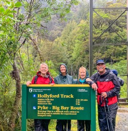 Guests at Hollyford track