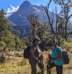 Guests at Hollyford track, Fiordland New Zealand
