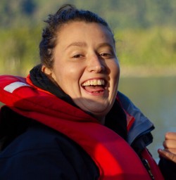 Guide at Hollyford river, Fiordland New Zealand